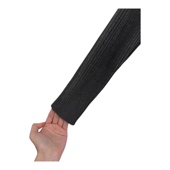 Astr the Label cutout long sleeve ribbed midi sweater dress gray size X-Large XL - Picture 3 of 7